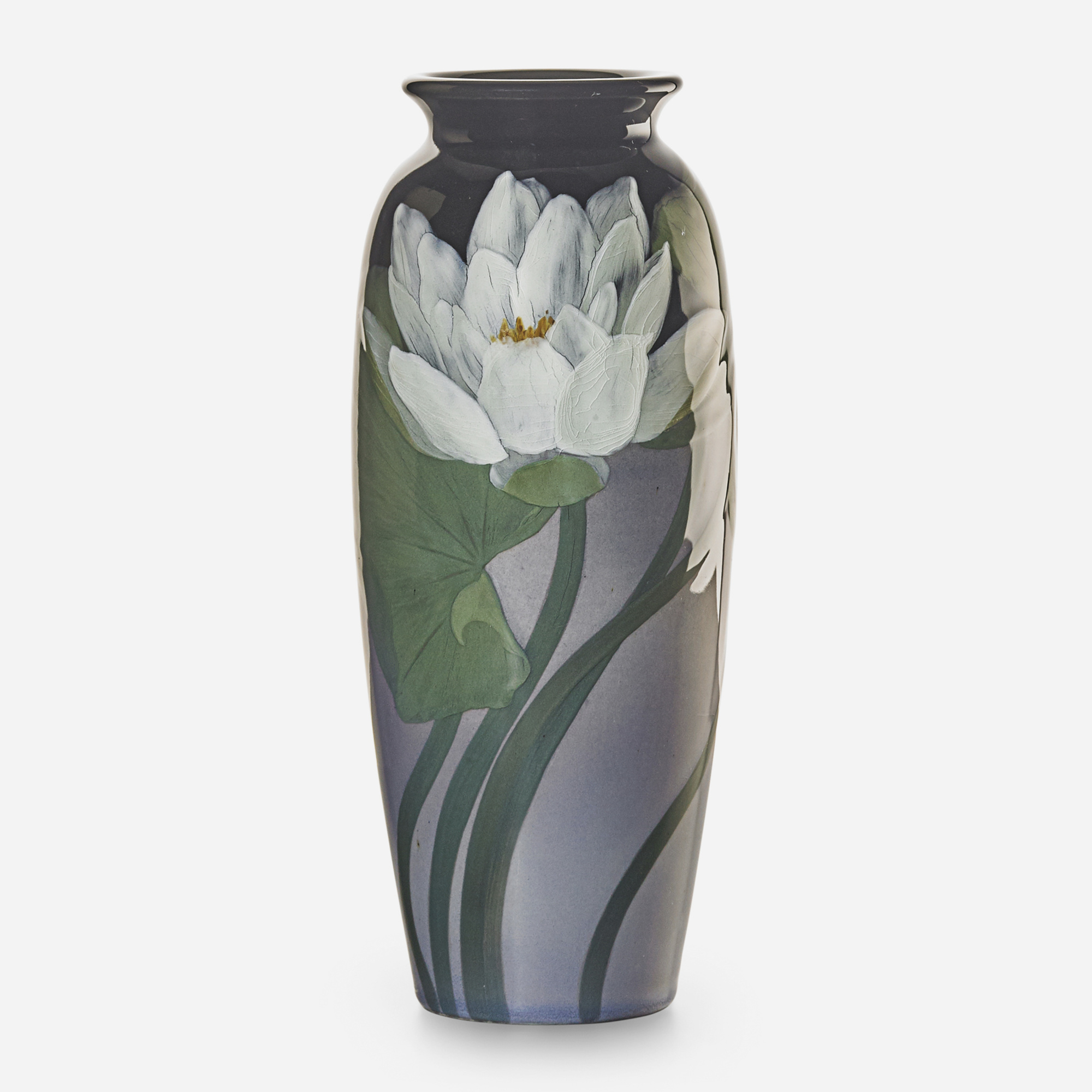 1022: SARA SAX FOR ROOKWOOD POTTERY, Black Iris vase < Early 20th 