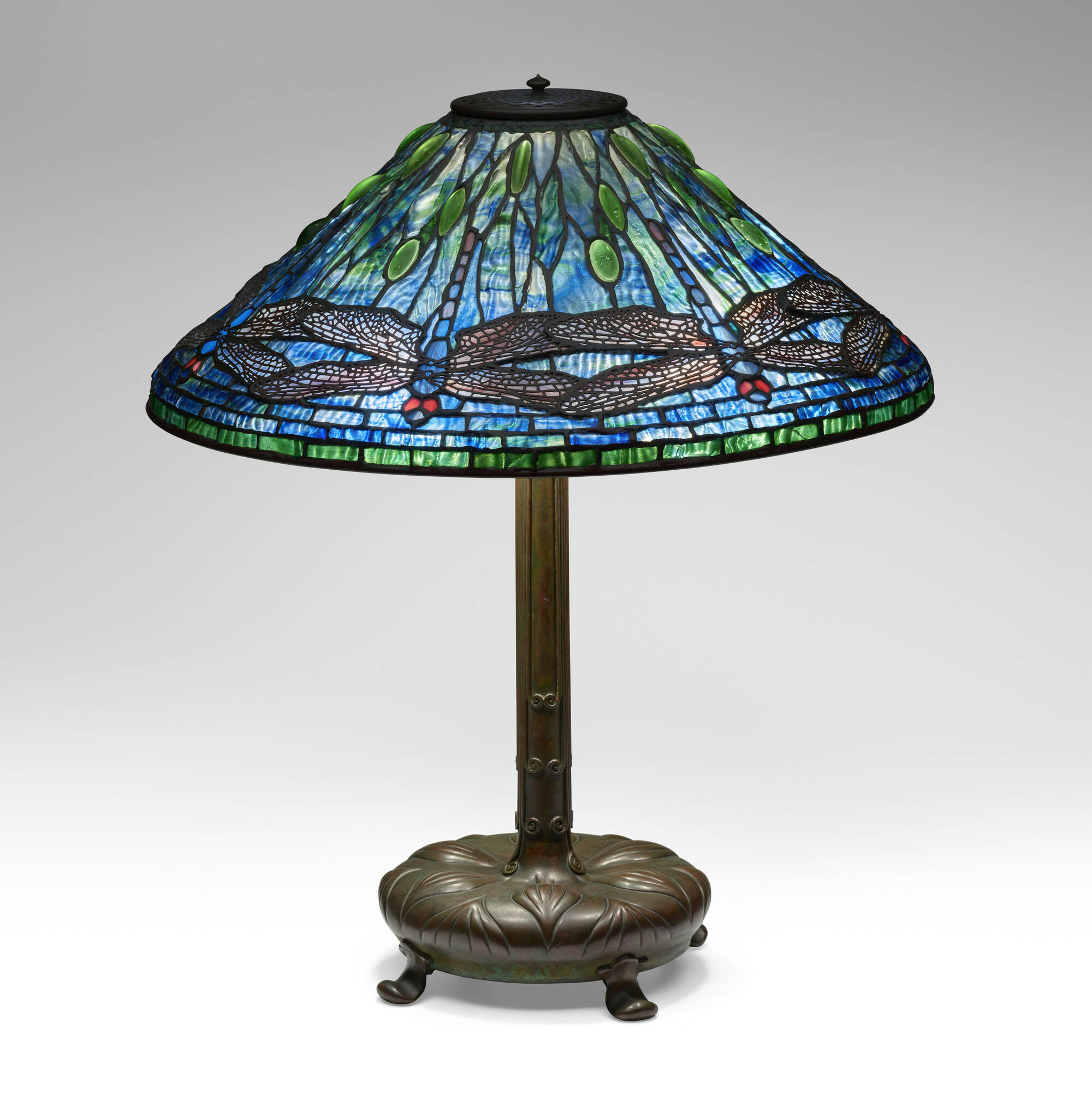 106 TIFFANY STUDIOS Dragonfly table lamp Art Nouveau Art Deco Glass Lighting 21 March 2024 Auctions Rago Auctions