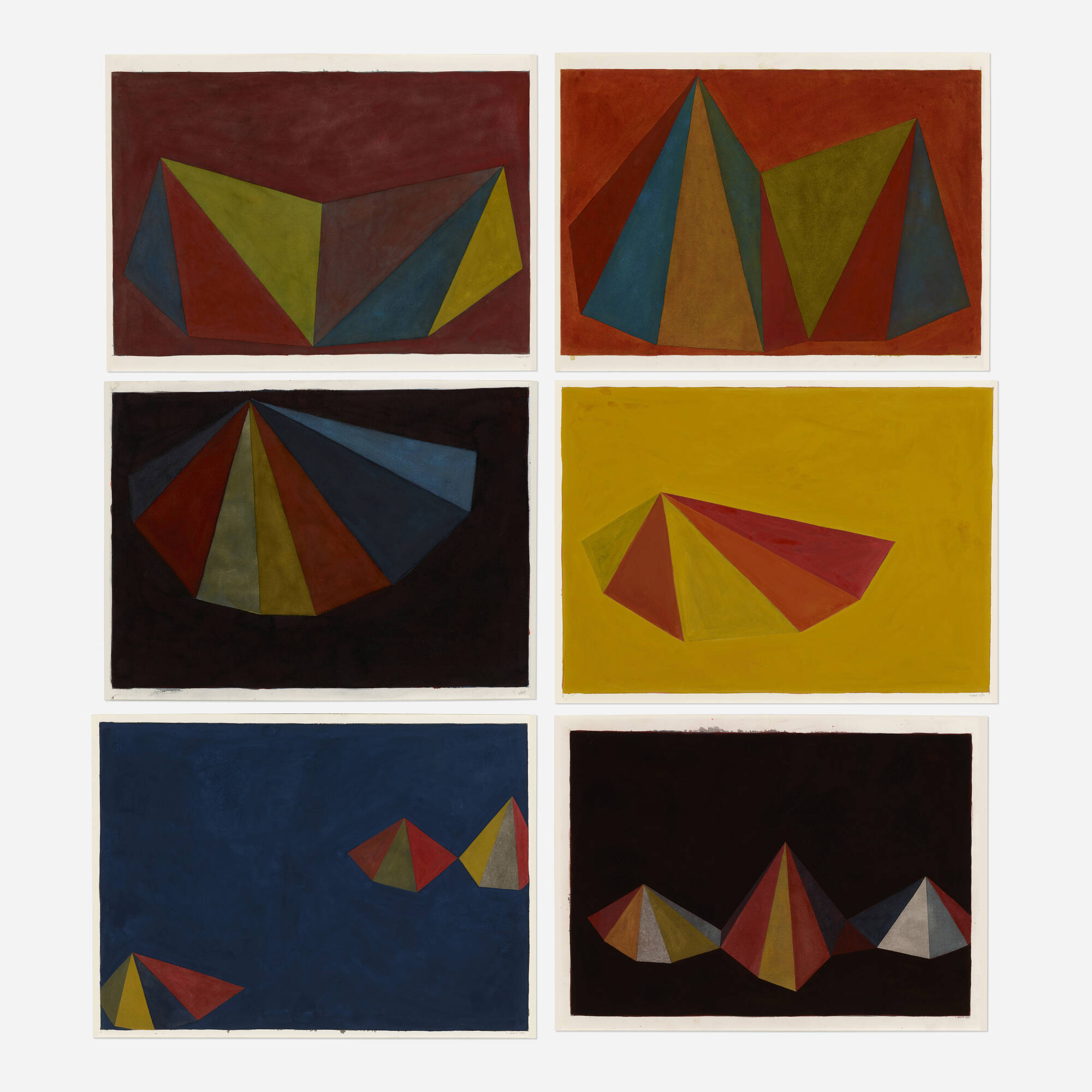 110: SOL LEWITT, Asymmetrical Pyramids (six works) < Post