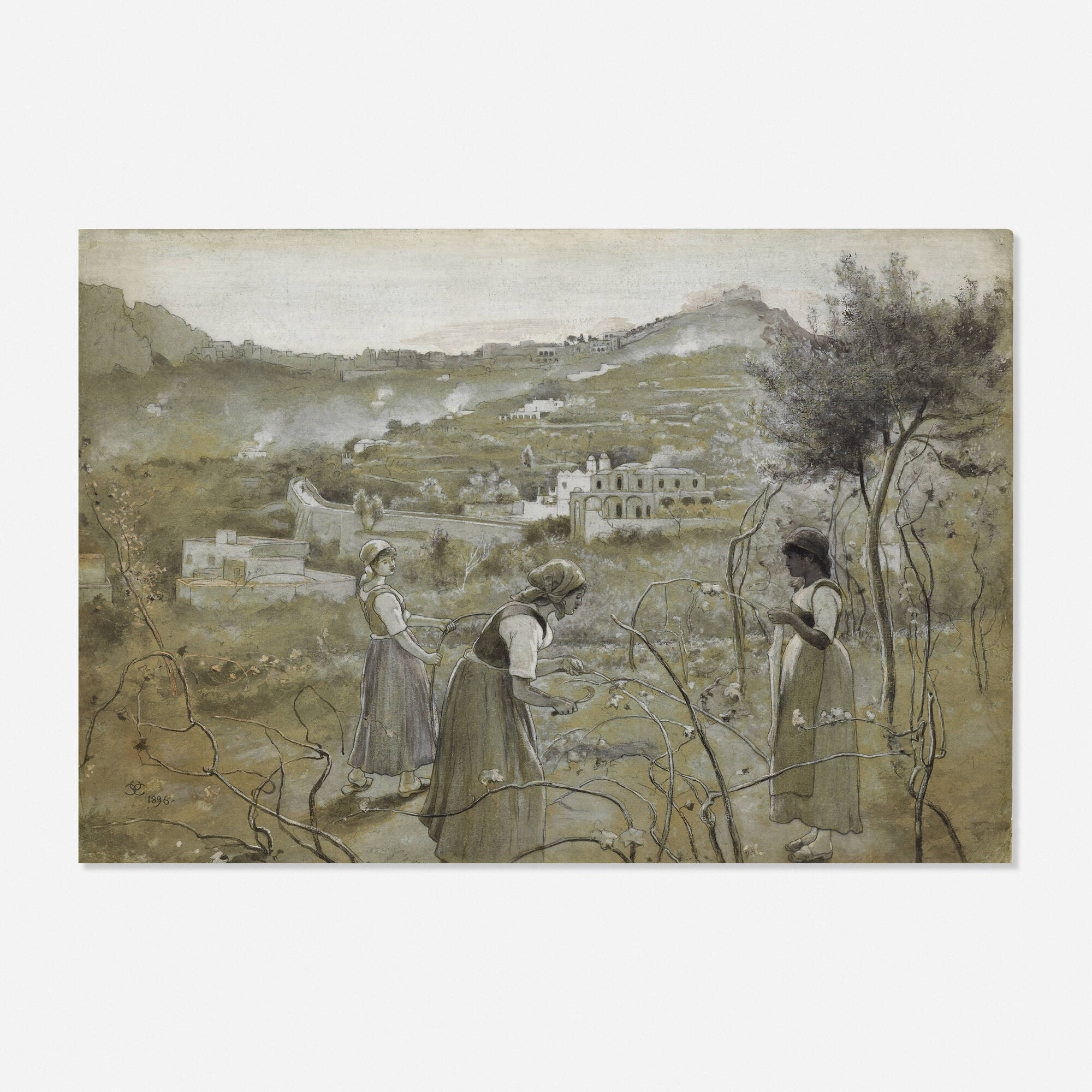 117: CHARLES CARYL COLEMAN, Capri Girls Pruning Vines < Spanierman