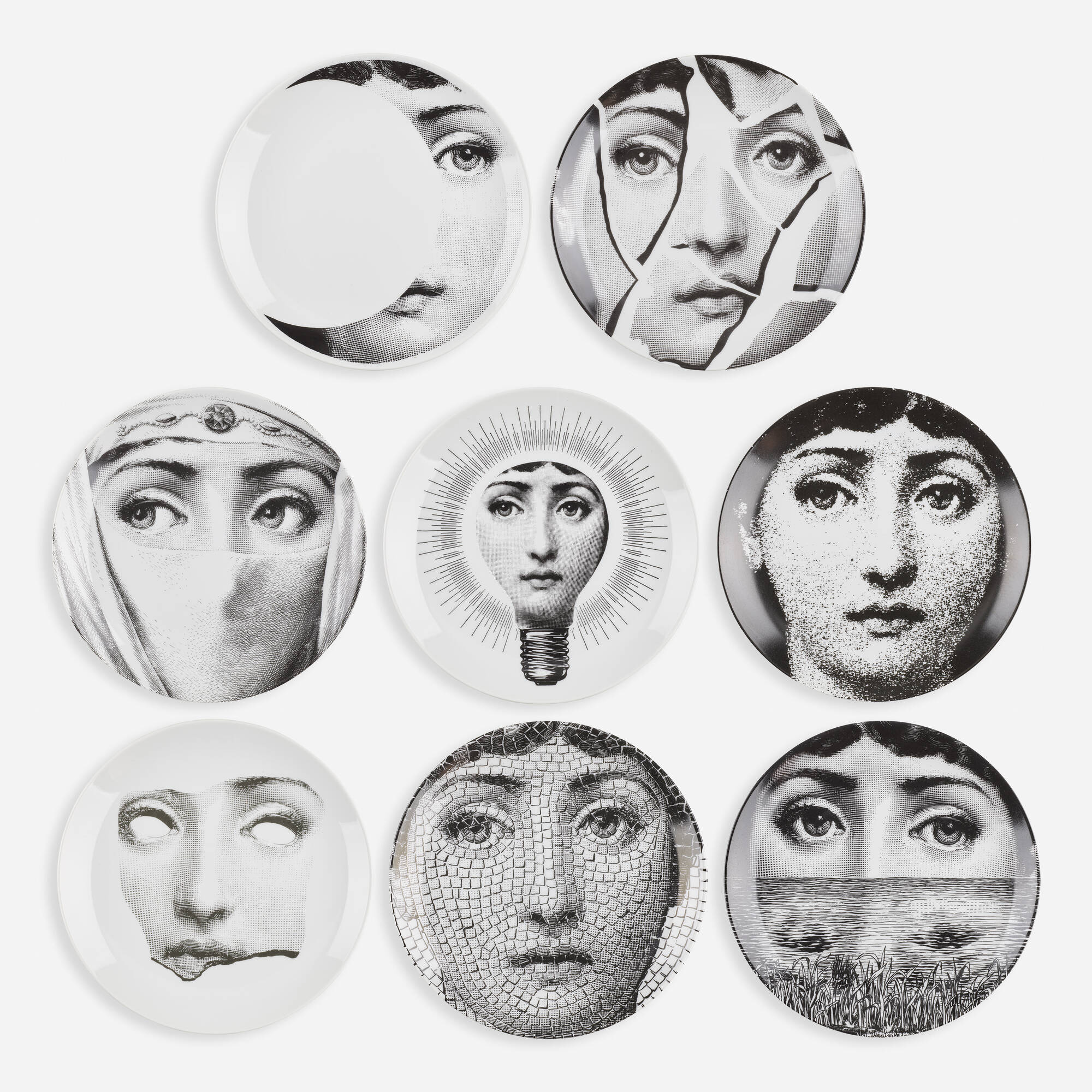 137: PIERO FORNASETTI, Collection of eight Tema e Variazioni plates <  Living Contemporary, 7 October 2021 < Auctions