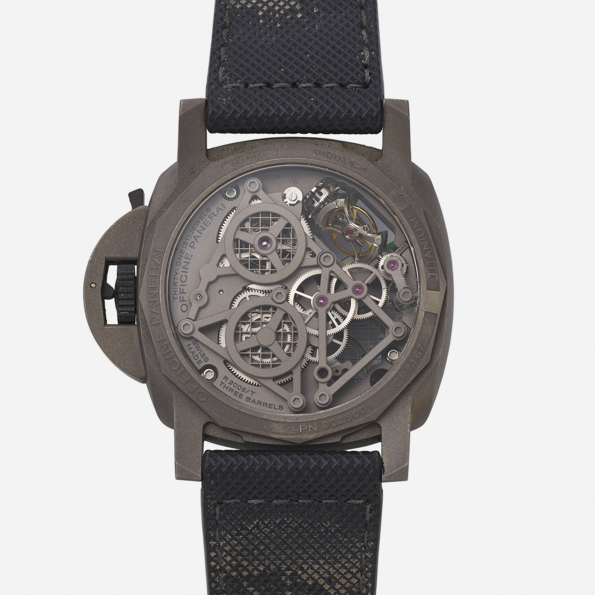 142 PANERAI Luminor Tourbillon GMT Lo Scienziato titanium wristwatch Ref. PAM00768 Watches 23 October 2024 Auctions Rago Auctions