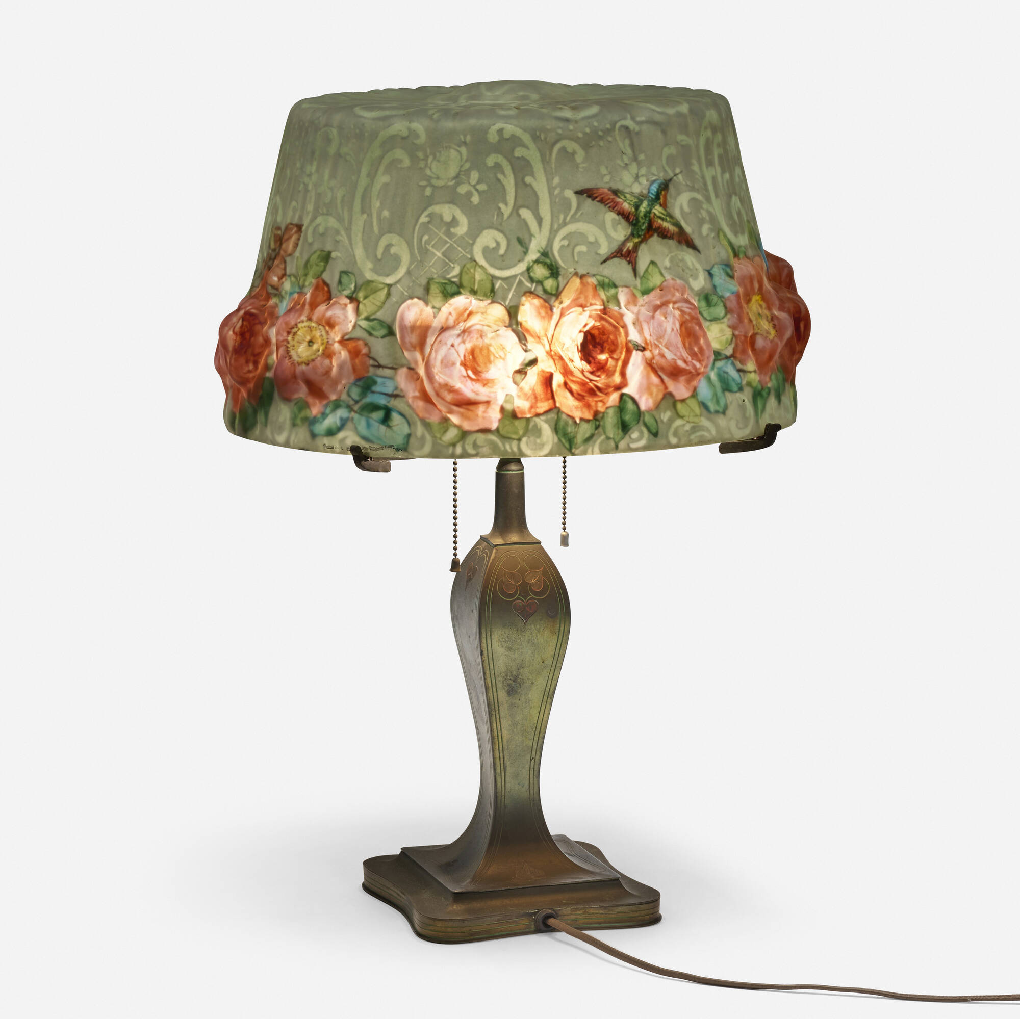 166 PAIRPOINT Puffy Devonshire table lamp with hummingbirds Object Home 6 October 2022 Auctions Rago Auctions