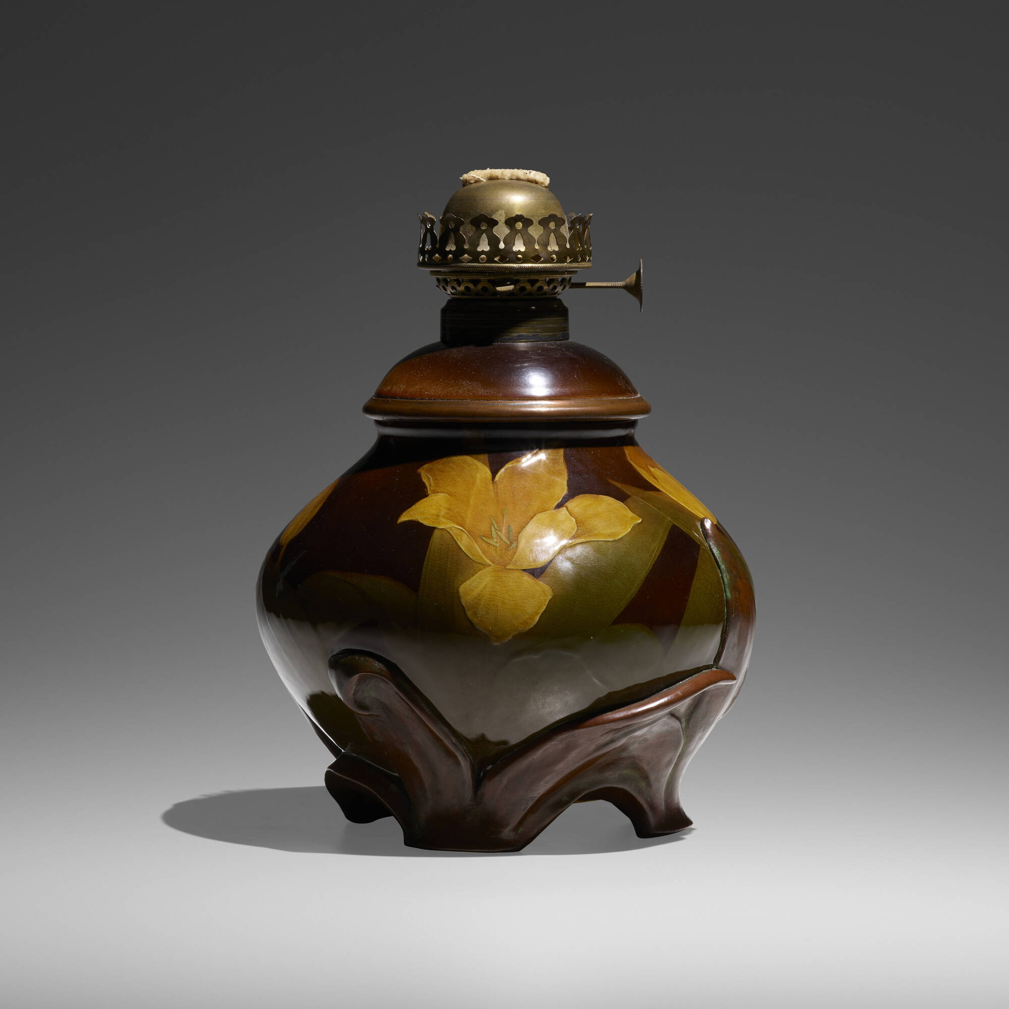 181: KATARO SHIRAYAMADANI FOR ROOKWOOD POTTERY, Rare Standard Glaze lamp  base with metal mount and tulips < Early 20th Century Design, 11 May 2023 <  Auctions | Rago Auctions