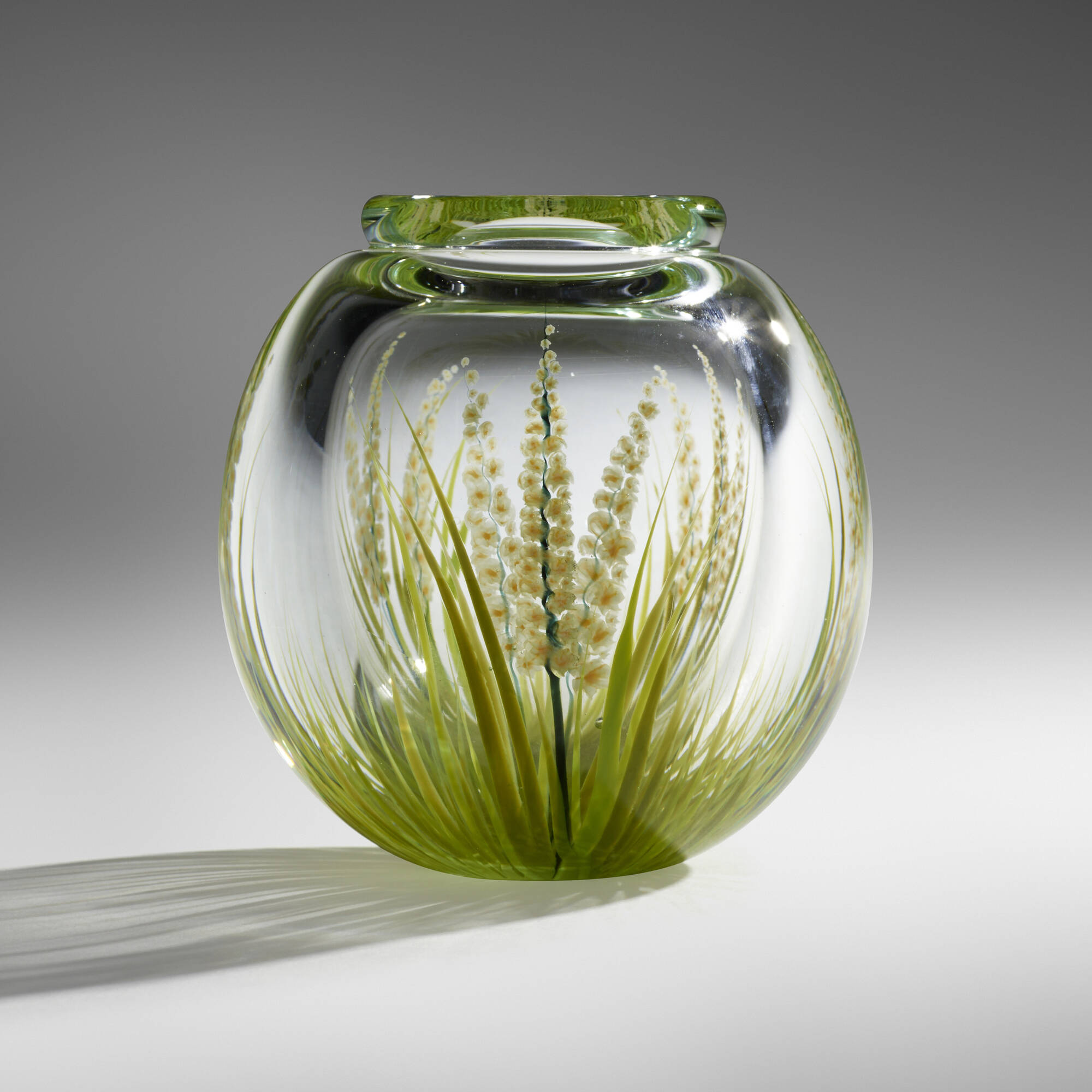 182: MARK PEISER, Forget Me Not paperweight vase