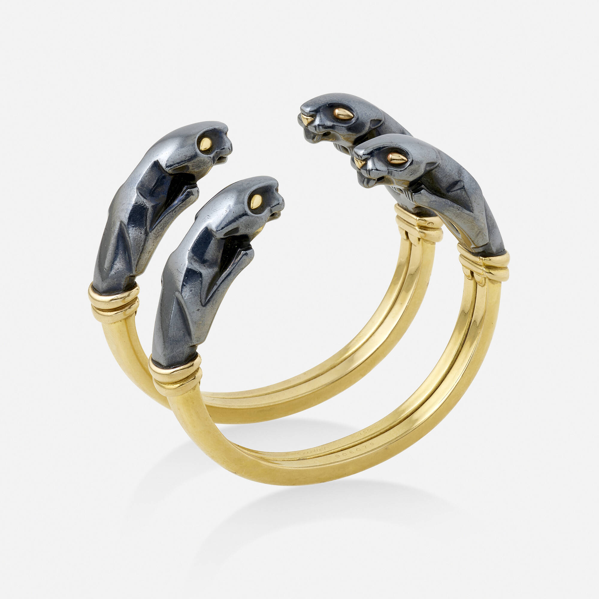 203 CARTIER Two Panthere gold and blackened silver cuff bracelets Spring Jewels 5 May 2022 Auctions Rago Auctions
