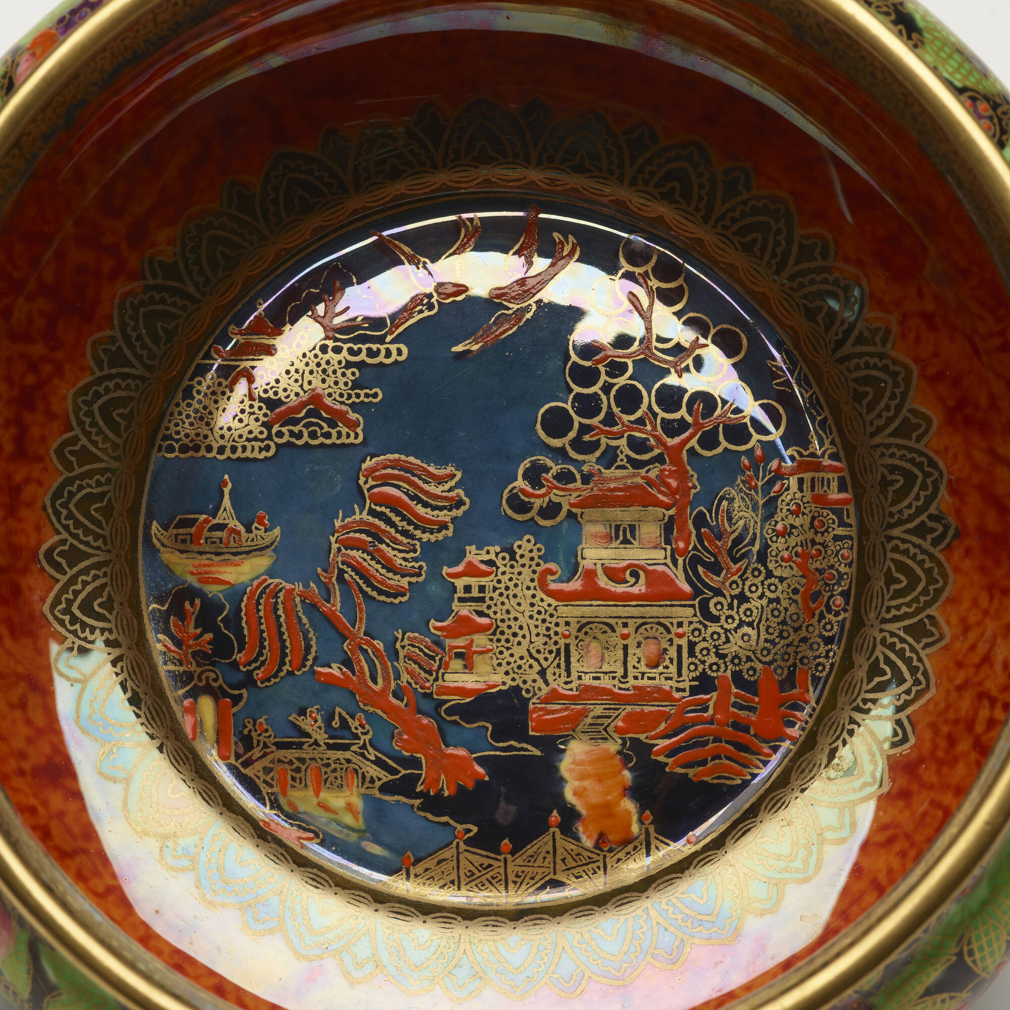 255: DAISY MAKEIG-JONES FOR WEDGWOOD, Fairyland Lustre Willow covered box,  pattern Z5407 < Art Nouveau | Art Deco Glass & Lighting, 11 July 2024 <  Auctions | Rago Auctions