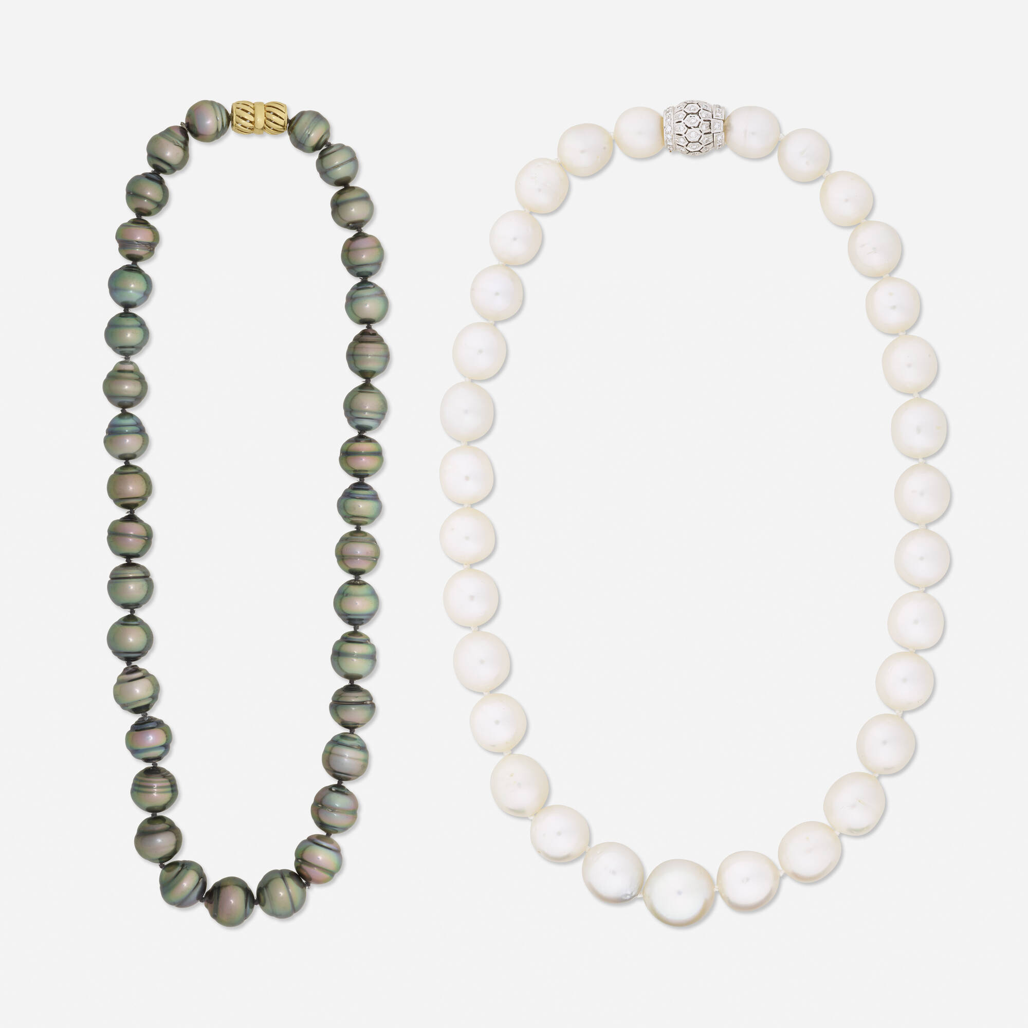 294: Two cultured pearl necklaces