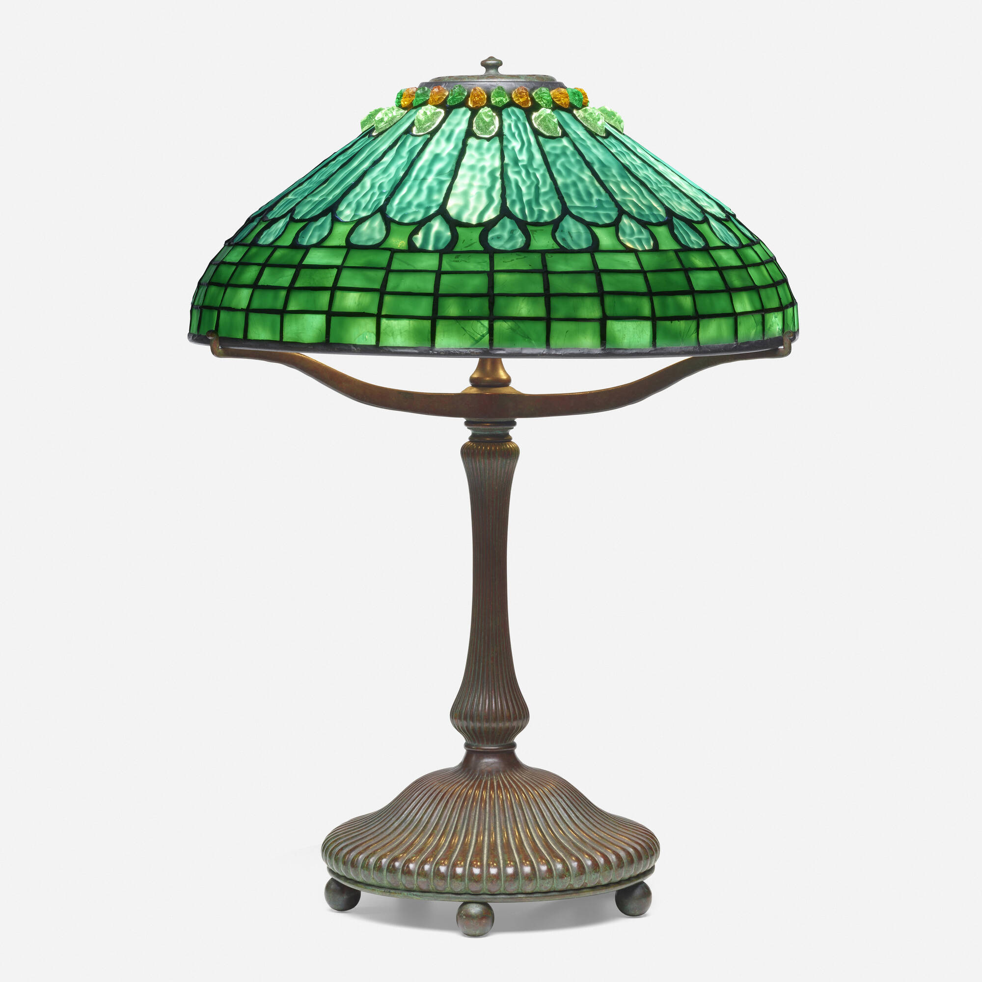 295: TIFFANY STUDIOS, Jeweled Feather table lamp < Early 20th Century September < Auctions | Auctions