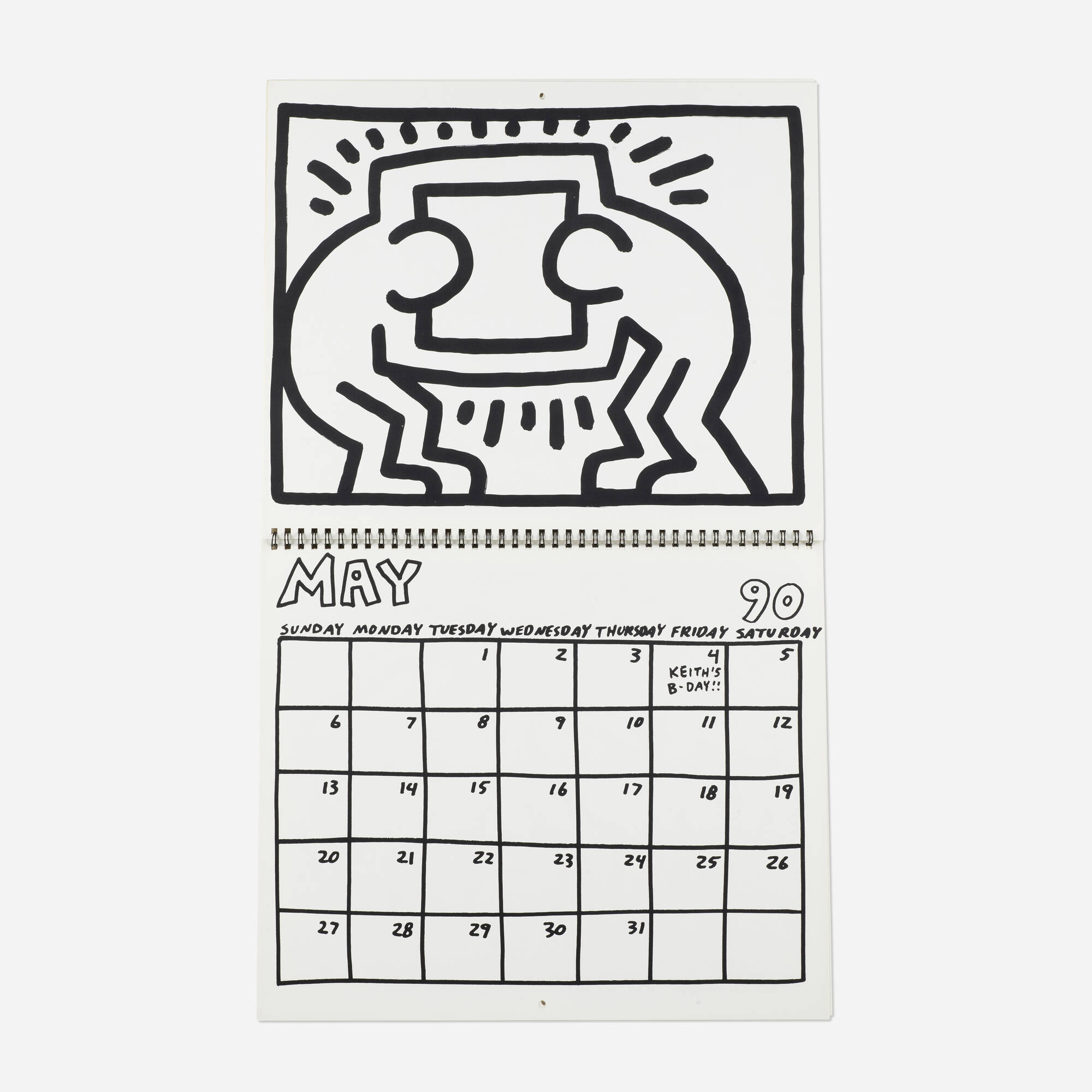 307: KEITH HARING, The One and Only (Pop Shop Calendar) < Unreserved Day 1,  17 August 2022 < Auctions | Rago Auctions