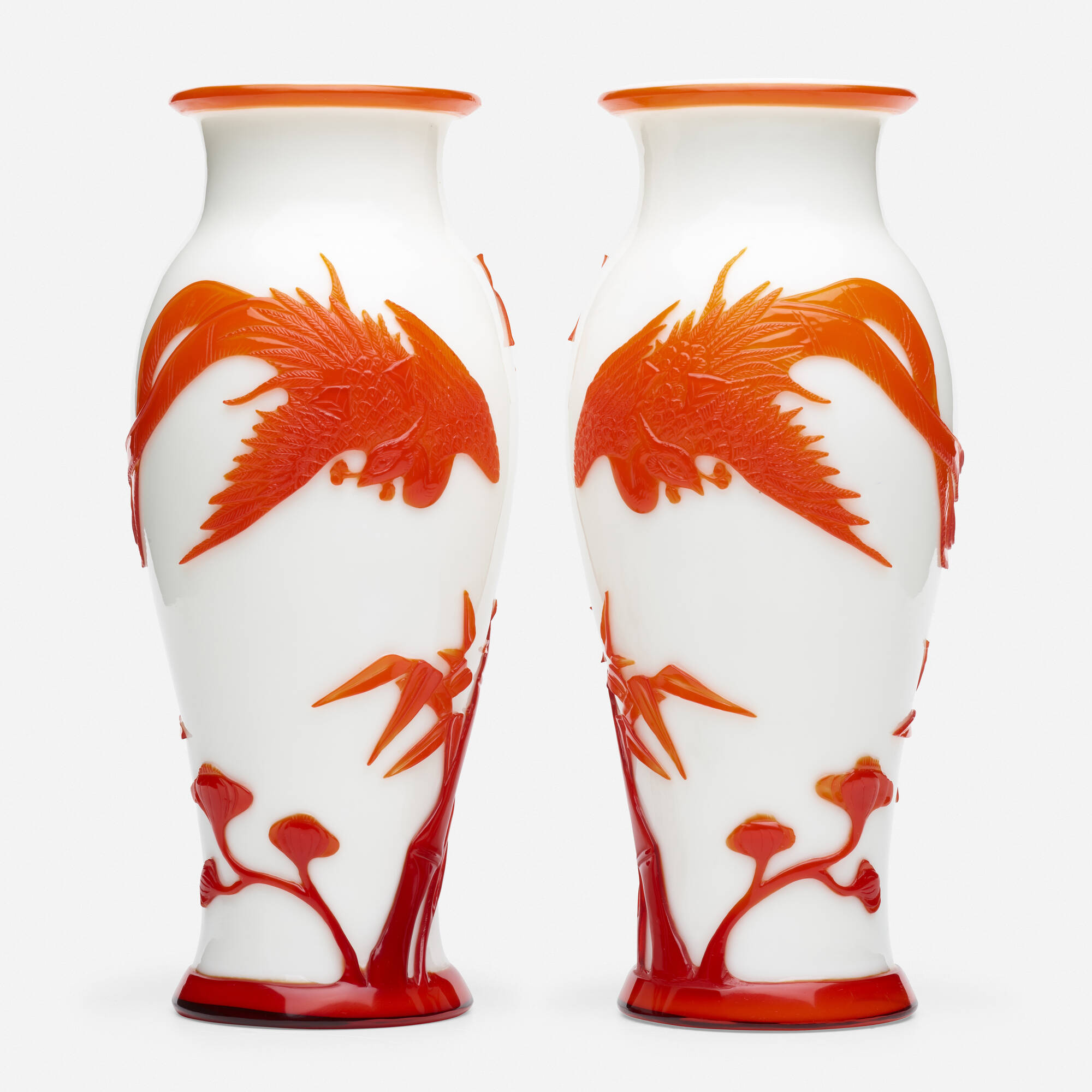 308: CHINESE, Peking glass vases with red pair < Asian Arts, 26 August 2020 < Auctions | Auctions