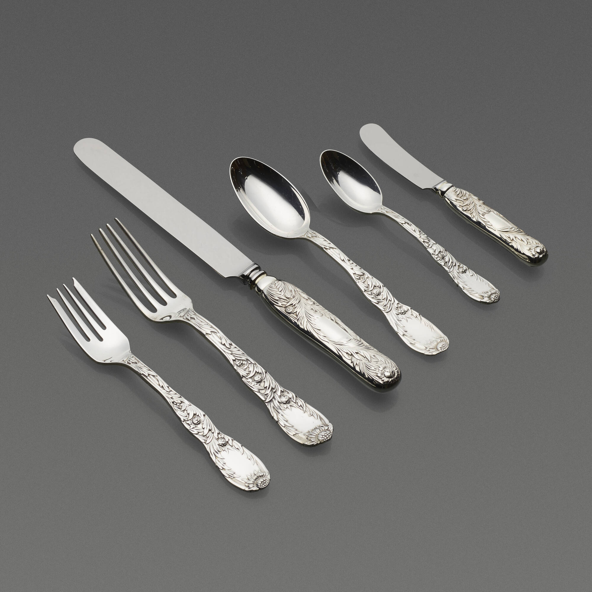 312 CHARLES GROSJEAN FOR TIFFANY CO. Chrysanthemum flatware