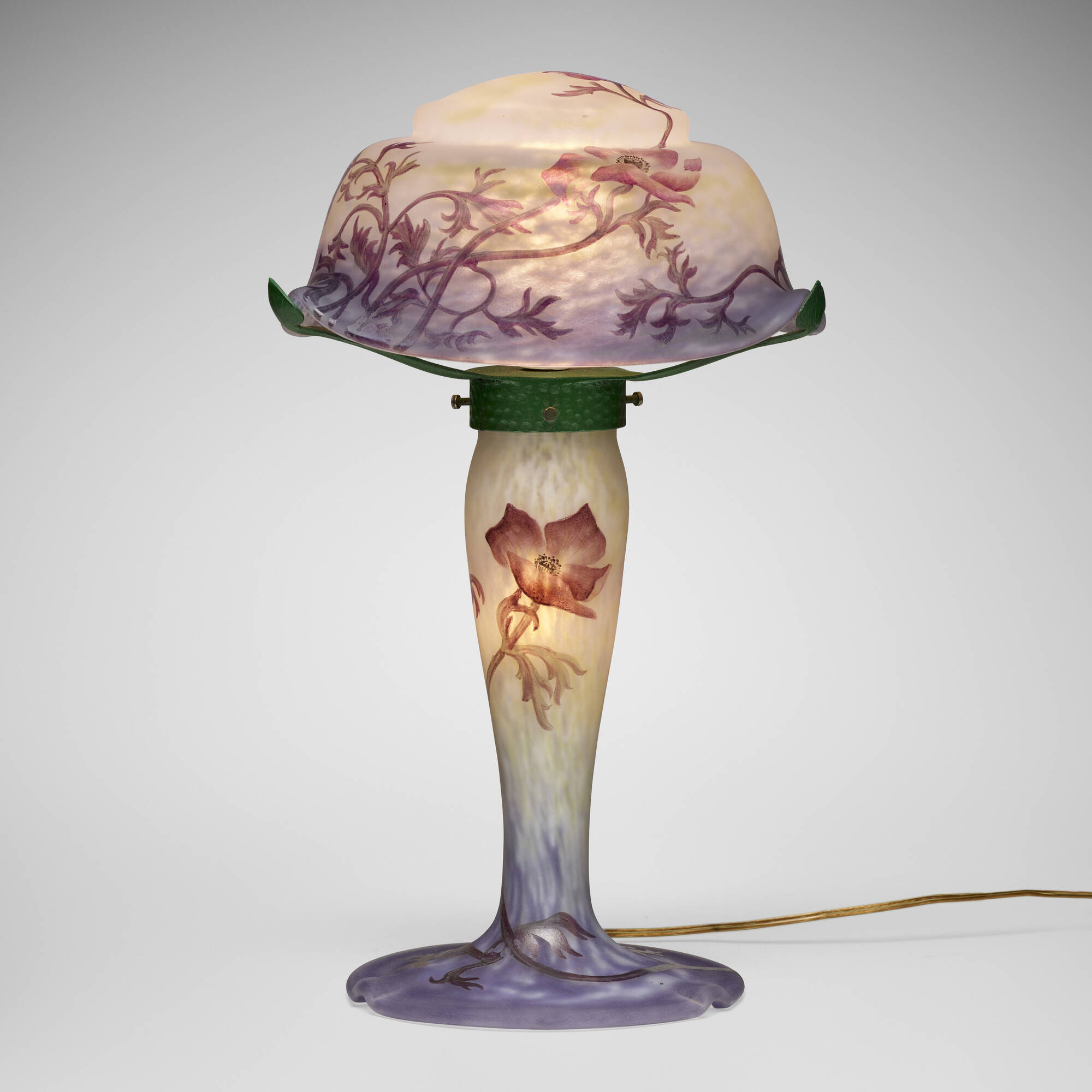 324: MULLER FRÈRES, Boudoir lamp with poppies < Art Nouveau 324: MULLER FRÈRES, Boudoir lamp with poppies < Art Nouveau