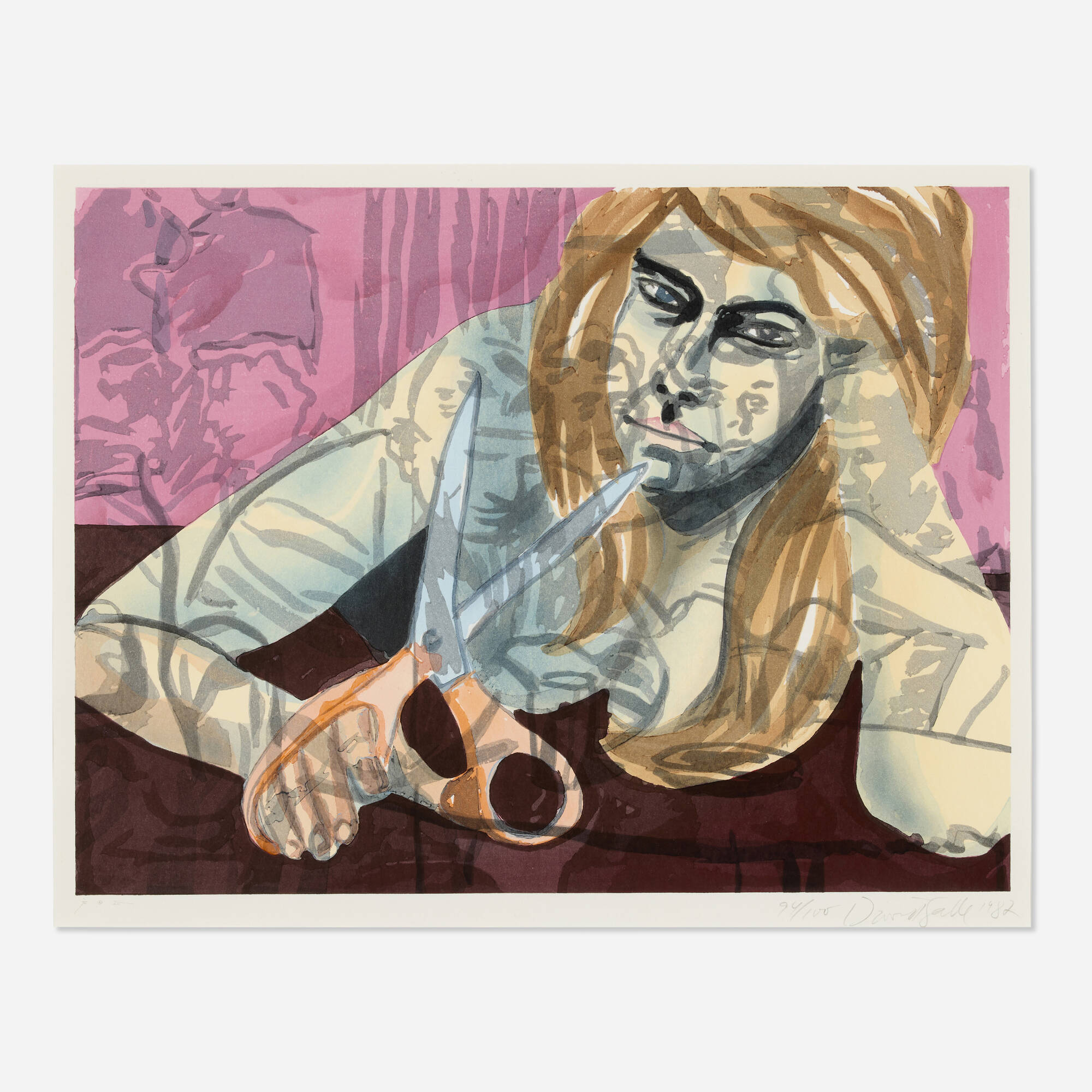 333: DAVID SALLE, Portrait with Scissors and Nightclub < Prints Unlimited,  1 November 2024 < Auctions | Rago Auctions