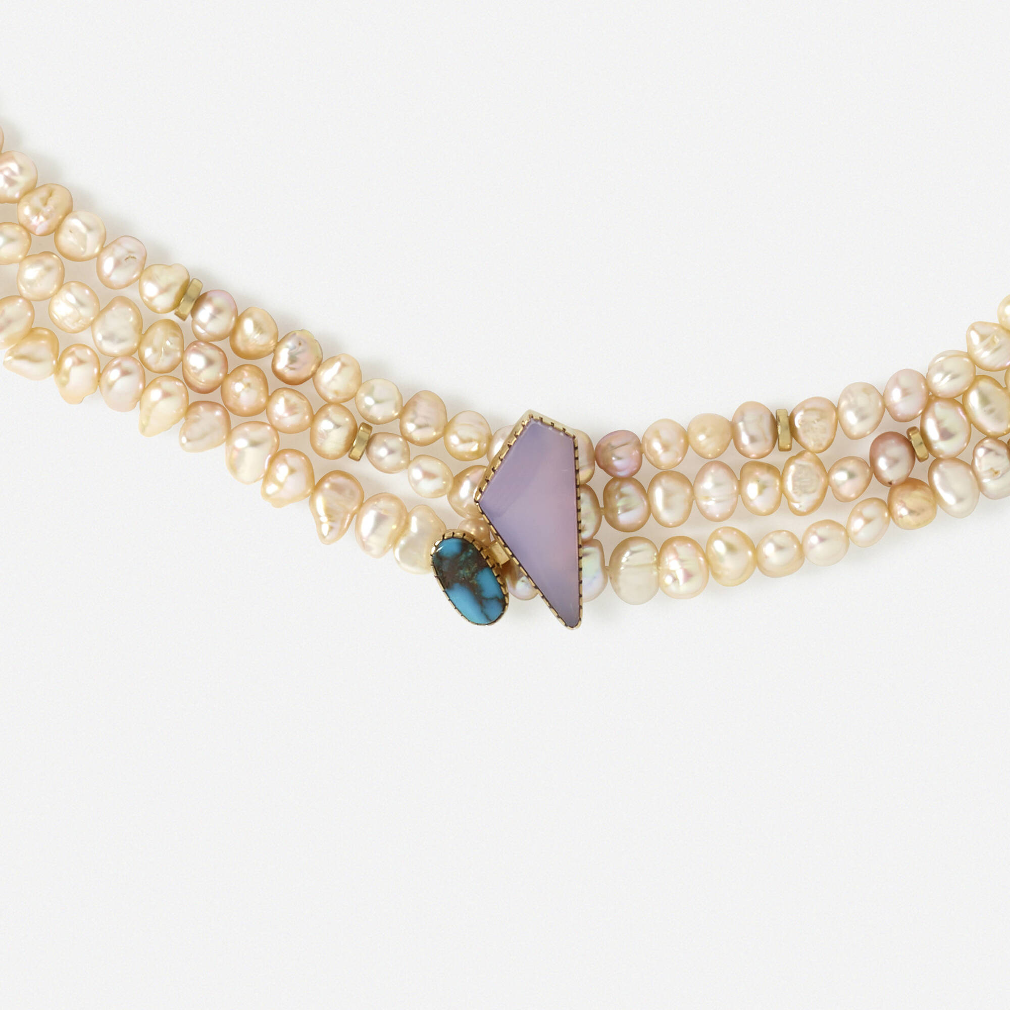 345: GAIL BIRD AND YAZZIE JOHNSON, Biwa cultured pearl and gem-set necklace  < Fall Jewels, 25 October 2023 < Auctions | Rago Auctions