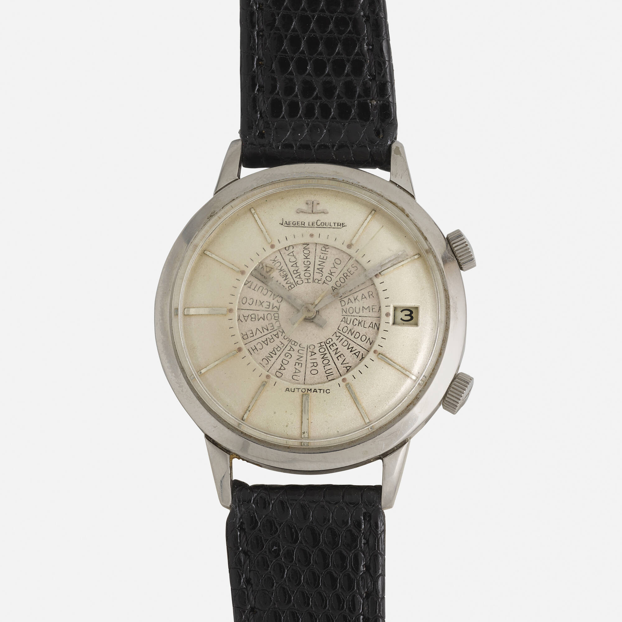 452 JAEGER LECOULTRE Memovox world time stainless steel wristwatch Watches 3 May 2023 Auctions Rago Auctions