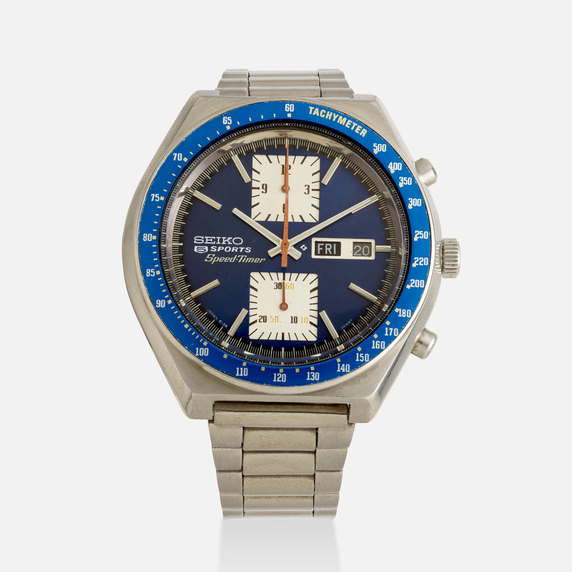 518: SEIKO, '5 Sports Speedtimer Kakume' stainless steel chronograph  wristwatch, Ref. 6138-0030 < Watches, 8 February 2023 < Auctions | Rago  Auctions