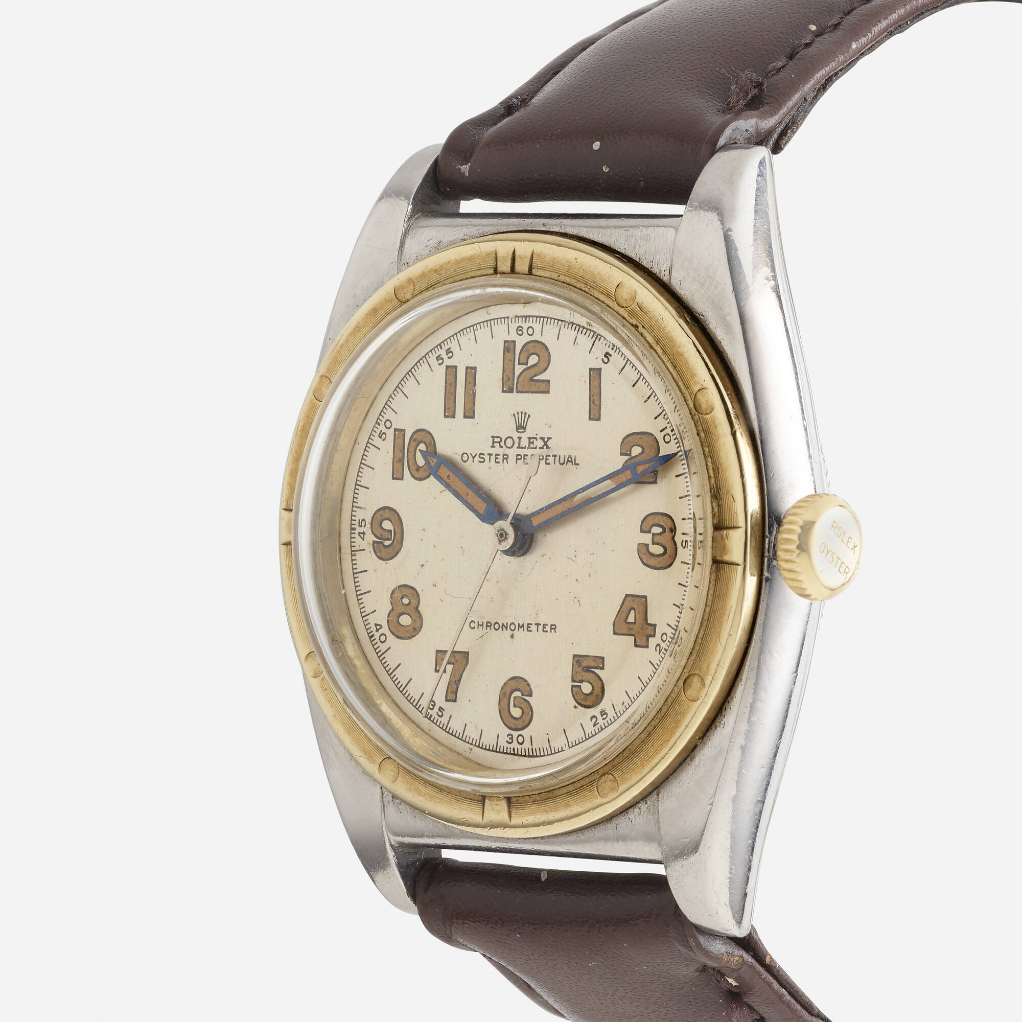 537 ROLEX Bubbleback two tone wristwatch Ref. 3372 Interesting Timepieces 10 February 2022 Auctions Rago Auctions