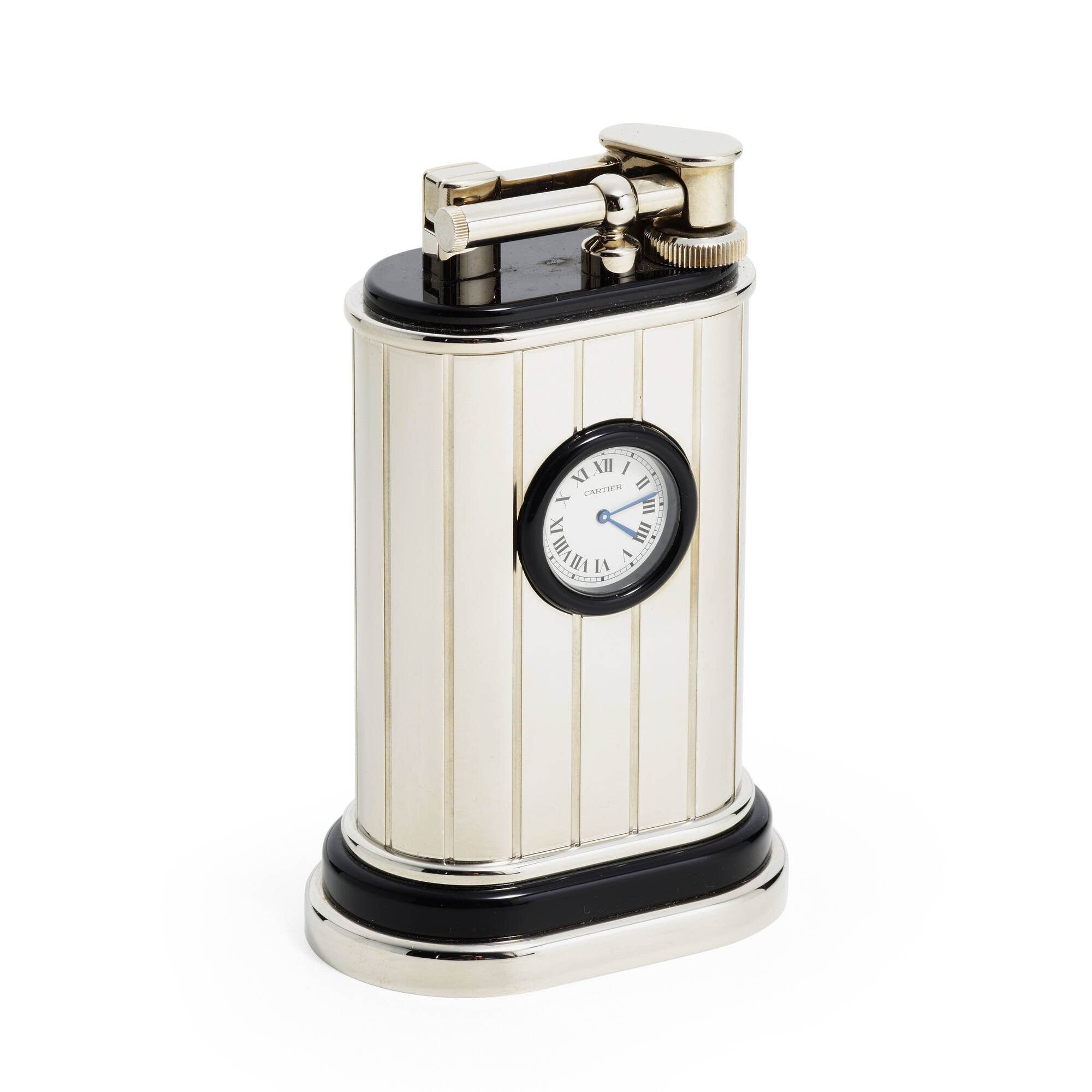 564: CARTIER, Table lighter with clock 