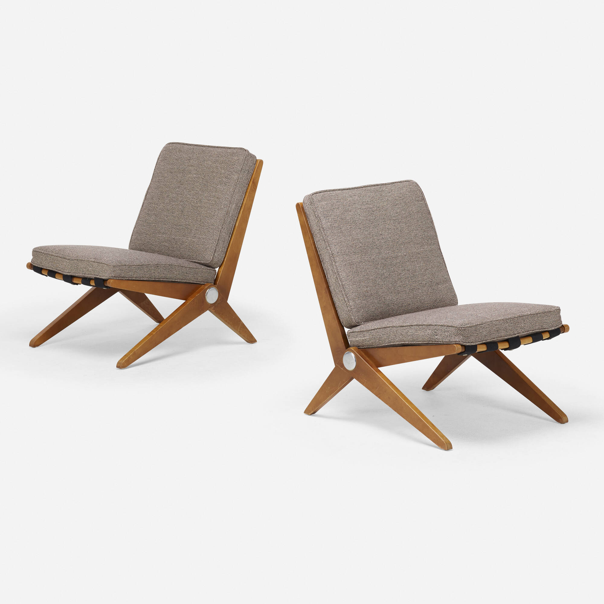 639 PIERRE JEANNERET Scissor chairs model 92 pair Modern