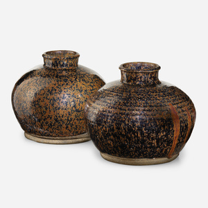 145: CHINESE, Ding-type Black-glazed bottle vase < Song to Scheier 