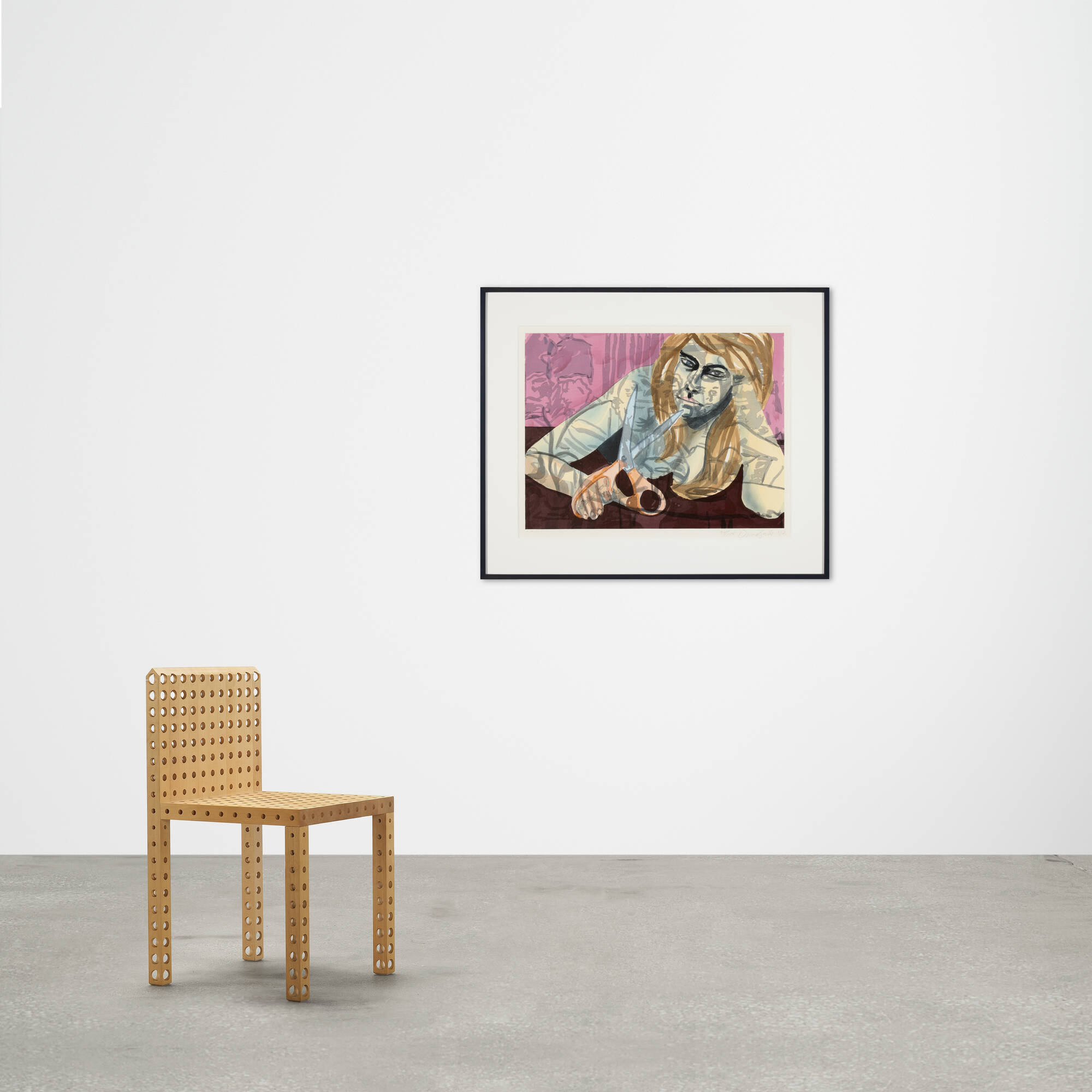 333: DAVID SALLE, Portrait with Scissors and Nightclub